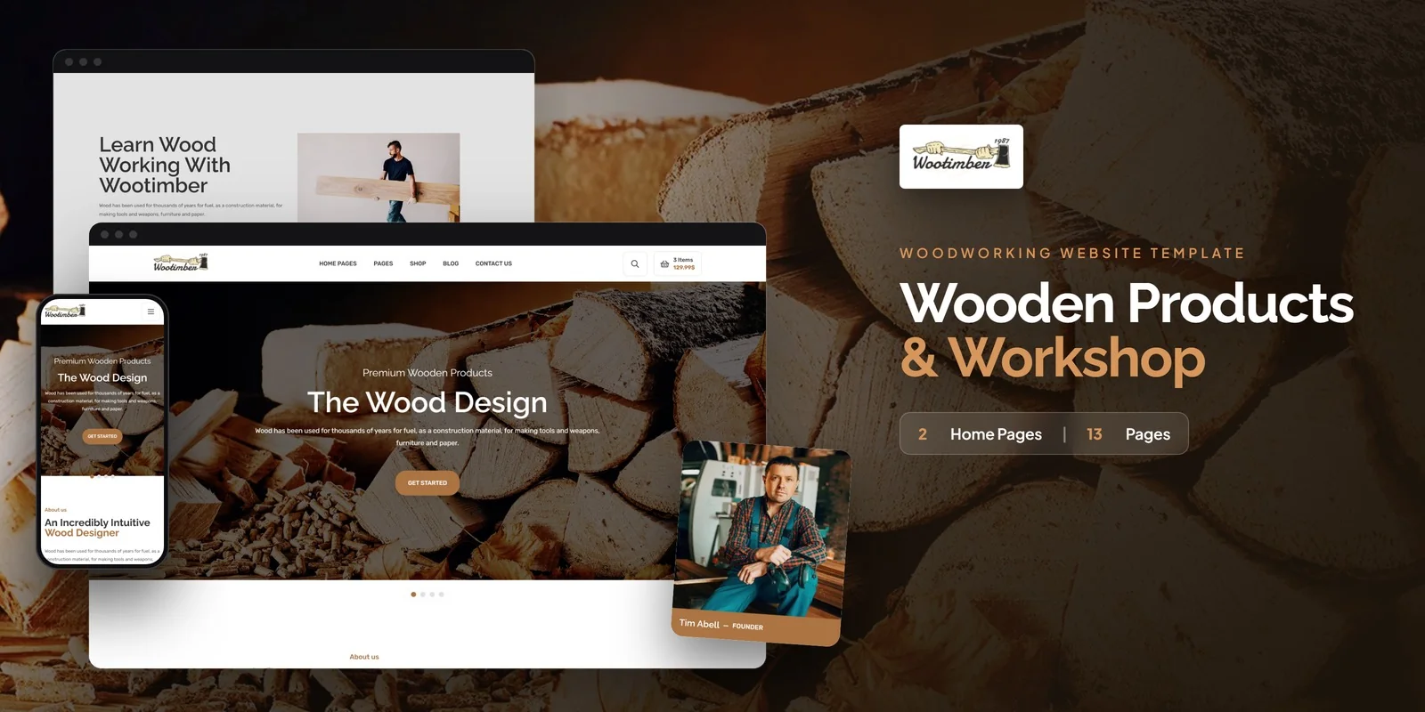 Wootimber — Wood Timber Developer Website Bundle preview