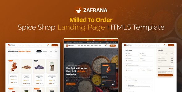 Zafrana – Spice Shop Sales Landing Page HTML5 Template