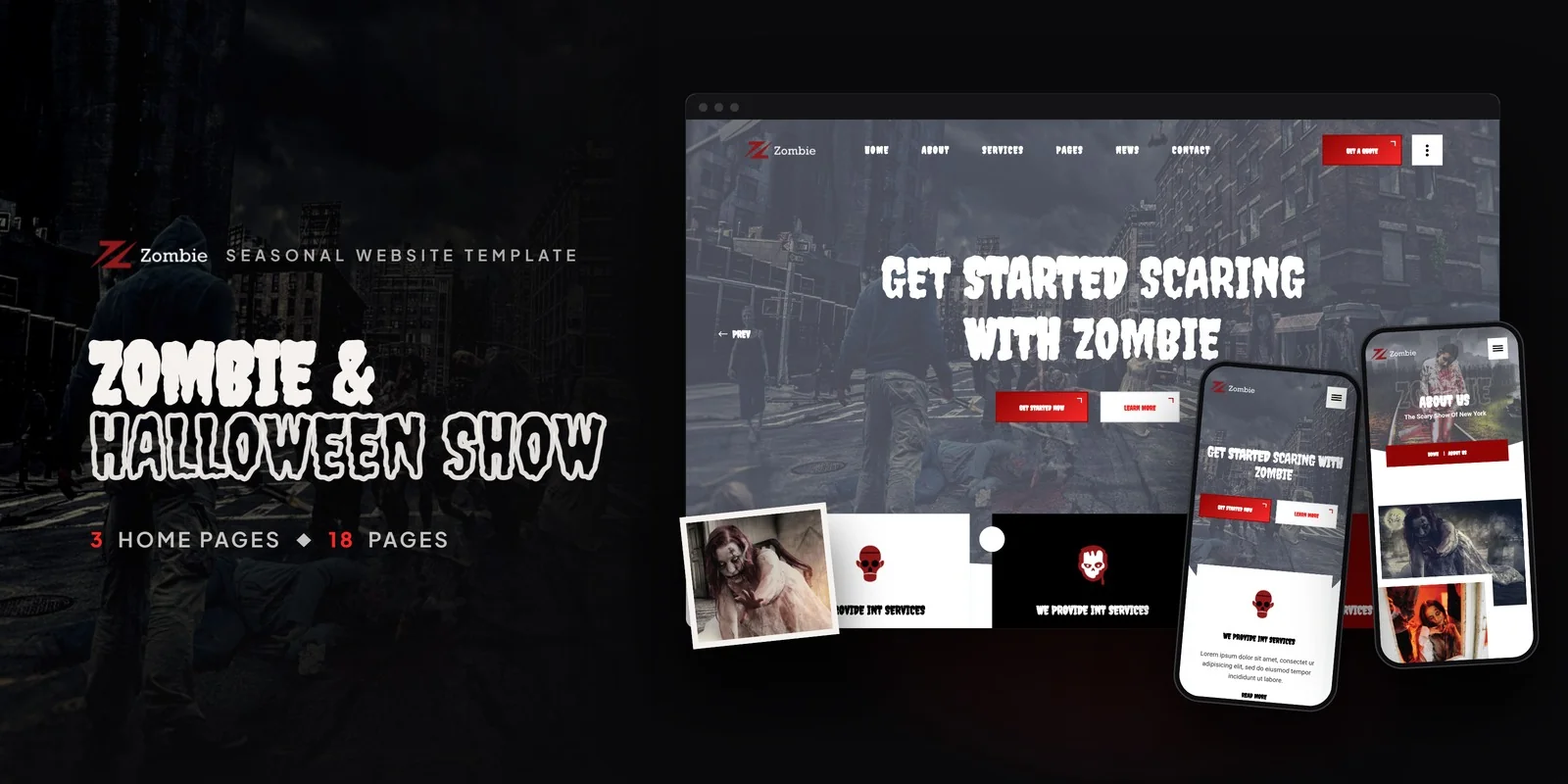 Zombie — Seasonal Theme Developer Website Bundle preview