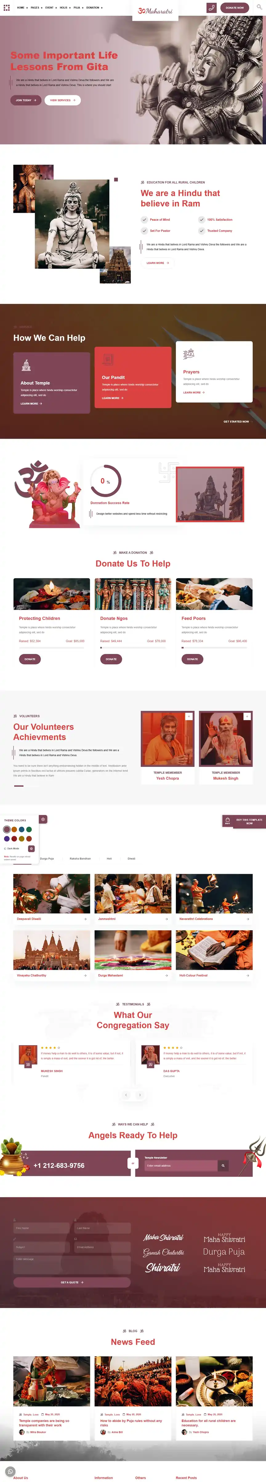 Maharatri Temple template preview